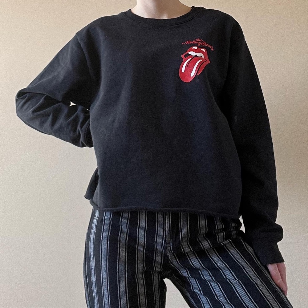 Rolling Stones black cropped sweatshirt